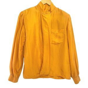 Vintage Tess Silk Blouse Top Size 6P Button Up